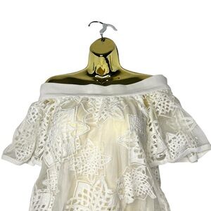 Jonathan Simkhai White Lace Off-Shoulder Blouse